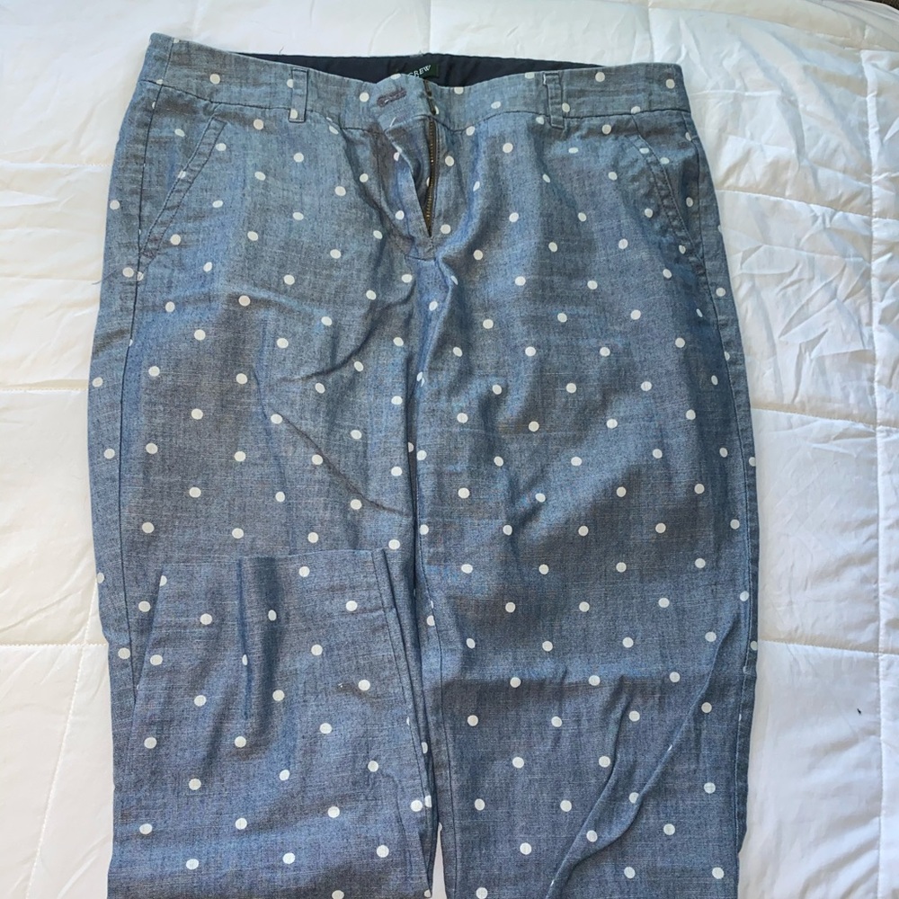 J. Crew blue with white dots city fit trousers, 6